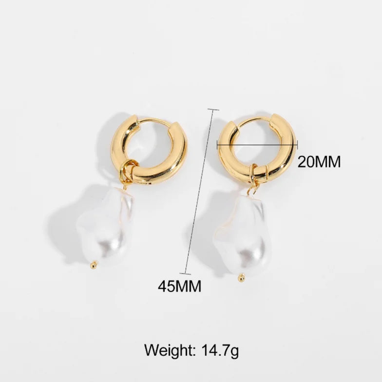 MIA PEARL HOOP EARRINGS